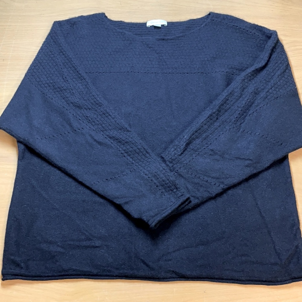 Garnet Hill Black Boxy Cashmere Sweater